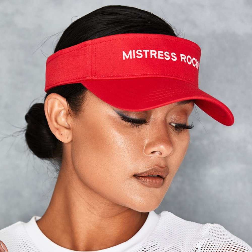 FREE WITH ANY BUY❤️Mistress Rocks Narrative big logo red visor